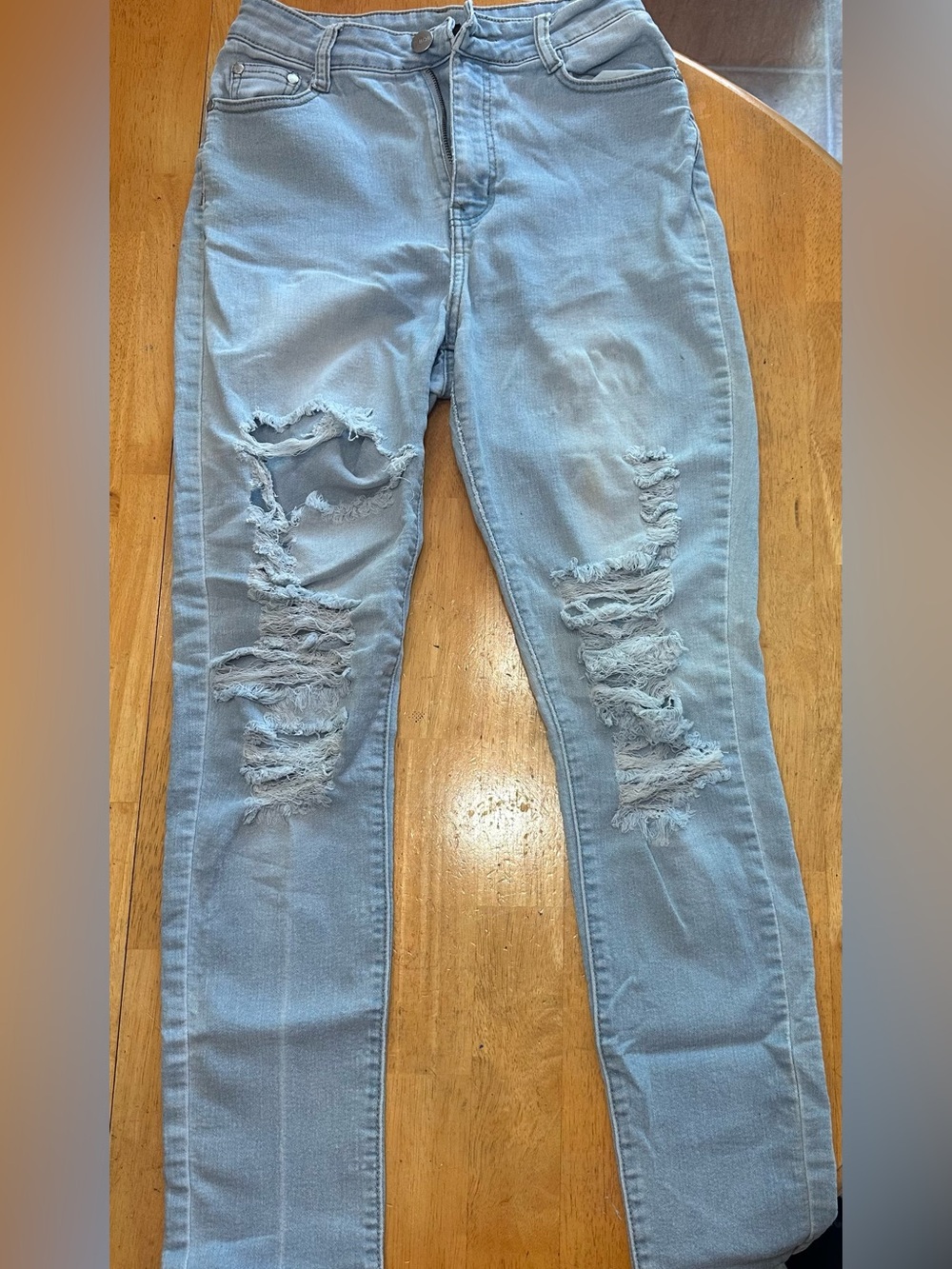Light Blue Women’s Ripped Skinny Jeans
